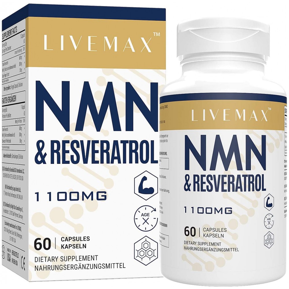 Buy LIVEMAX NMN Resveratrol 1100MG Powerful Antioxidant Supplement For