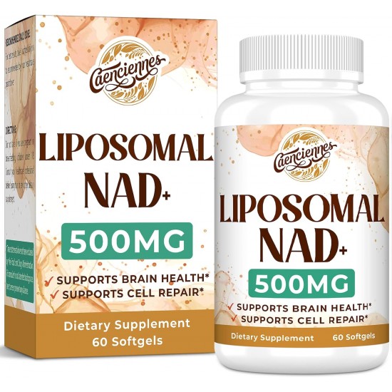 Caenciennes Liposomal NAD+ 500 MG Supplement, 60 Softgels