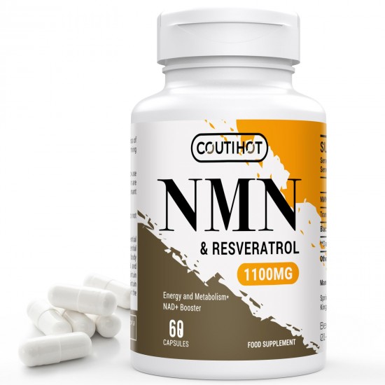 Coutihot NMN + Trans-Resveratrol 1100mg with Black Pepper Extract 60 Capsules