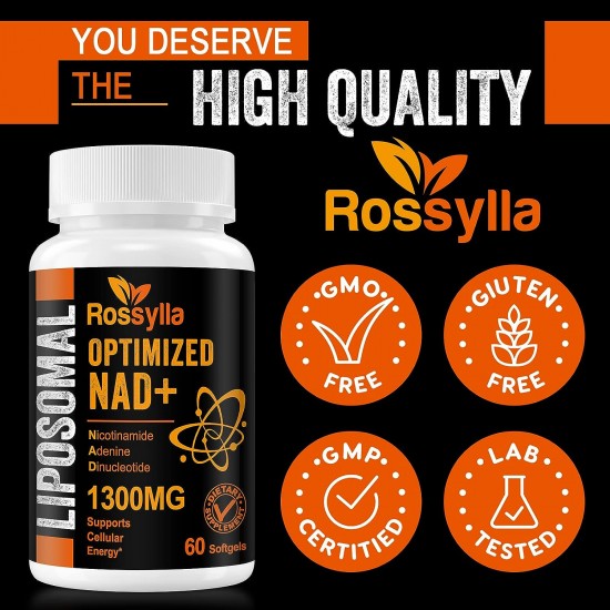 Rossylla 1300MG Liposomal NAD+ Supplement, 60 Softgels