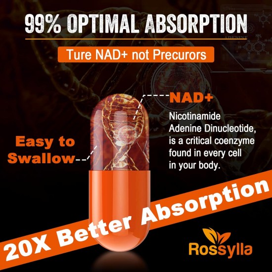 Rossylla 1300MG Liposomal NAD+ Supplement, 60 Softgels