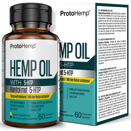 ProtoHemp Maximum Strength 5-HTP with Hemp Oil 400mg 60 Capsules