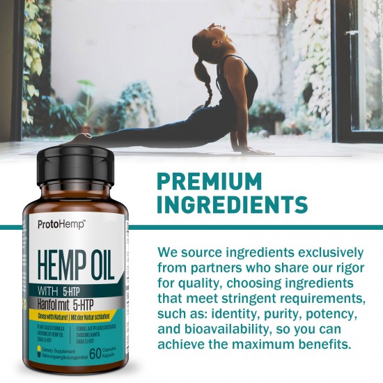 ProtoHemp Maximum Strength 5-HTP with Hemp Oil 400mg 60 Capsules