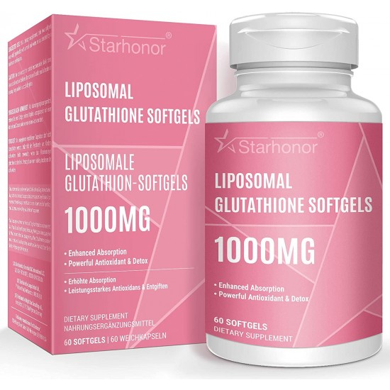 Starhonor L- Glutathione Reduced Softgels 1000mg (60 Capsules), NAC N-Acetyl-Cysteine Supplement