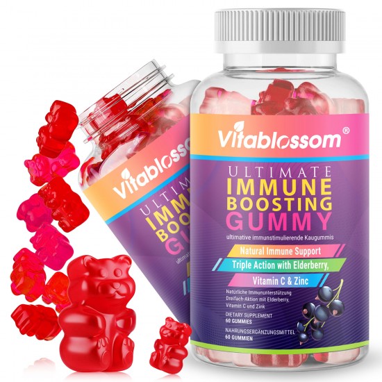 Vitablossom Black Elderberry Gummies with Zinc and Vitamin C for Adults and Kids