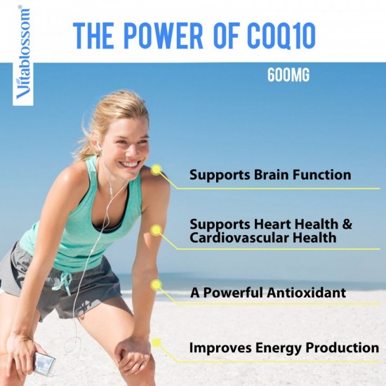 Vitablossom Liposomal CoQ10 Softgels 600mg with Vitamin E and Mixed Tocopherol & Omega 3,6,9